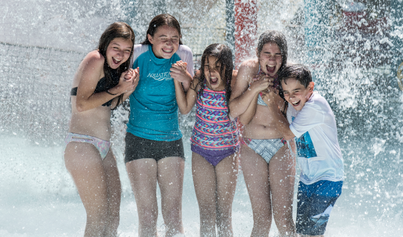 Five kids at Aquatica