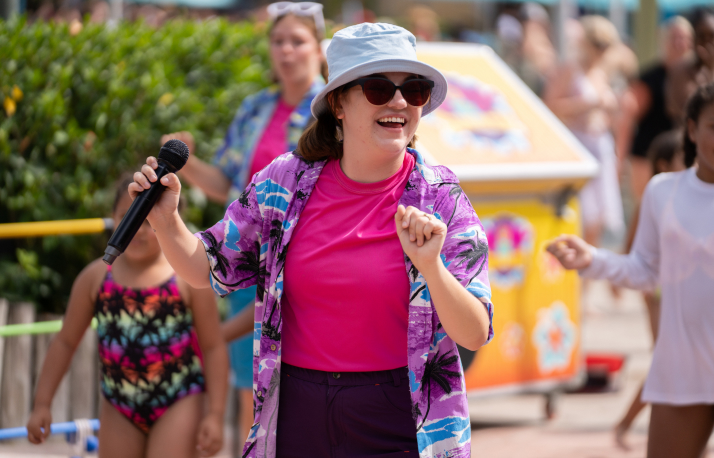 Person with microphone