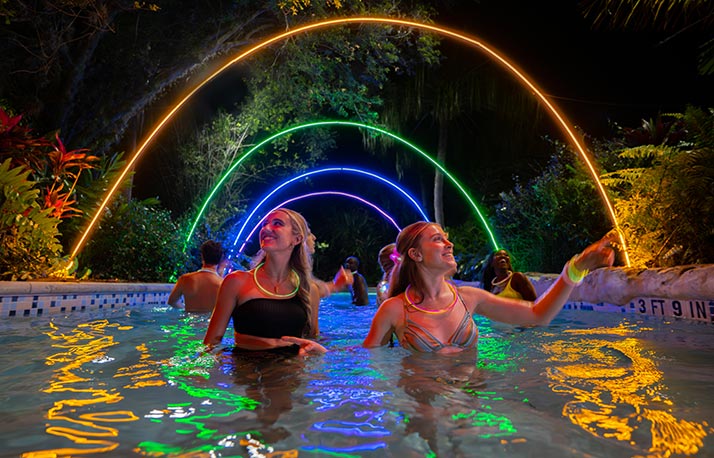 Experience a neon paradise during Aquatica Orlando AquaGlow event