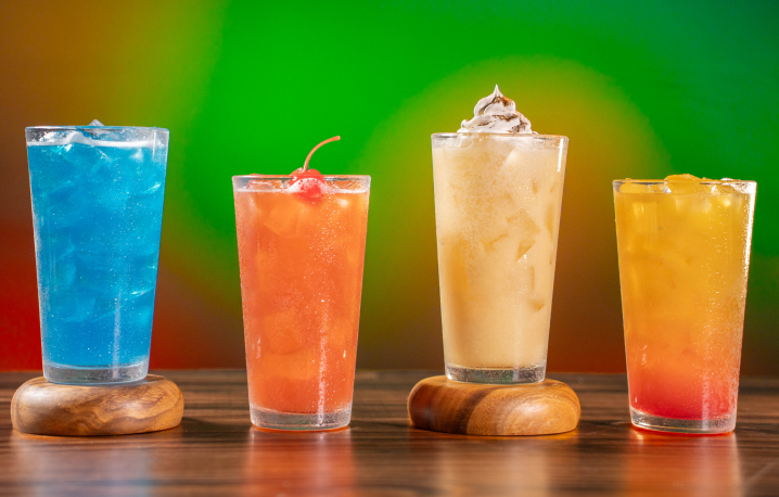 Colorful cocktail flight