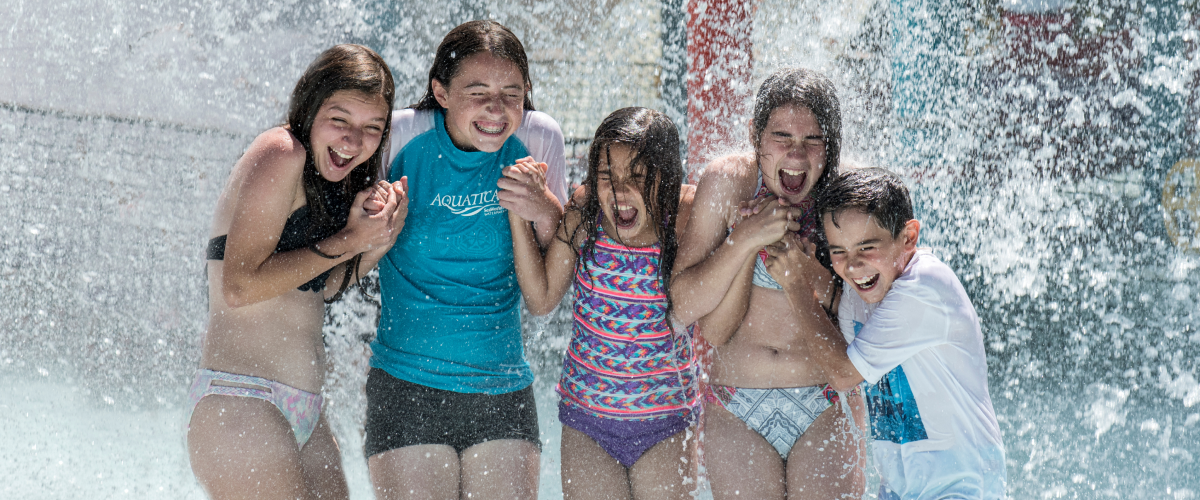 Five kids at Aquatica