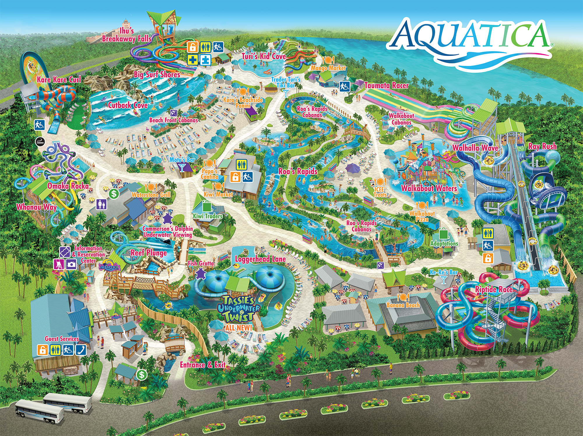 Map For Aquatica Orlando Water Park Aquatica Orlando