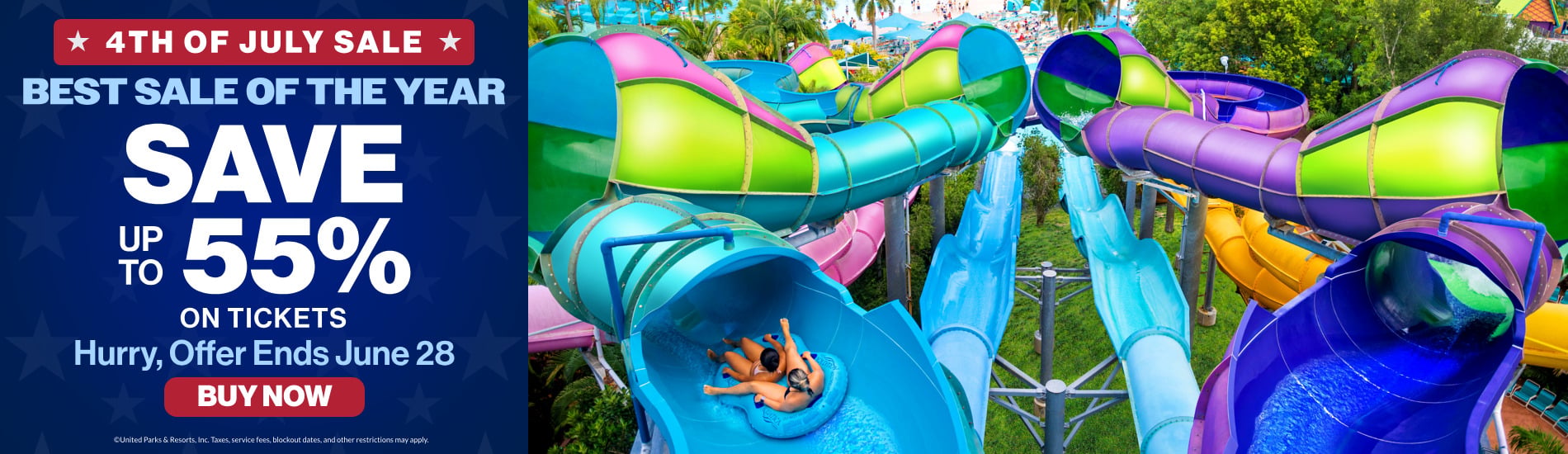 4th of July Sale Save up to 55% on Tickets