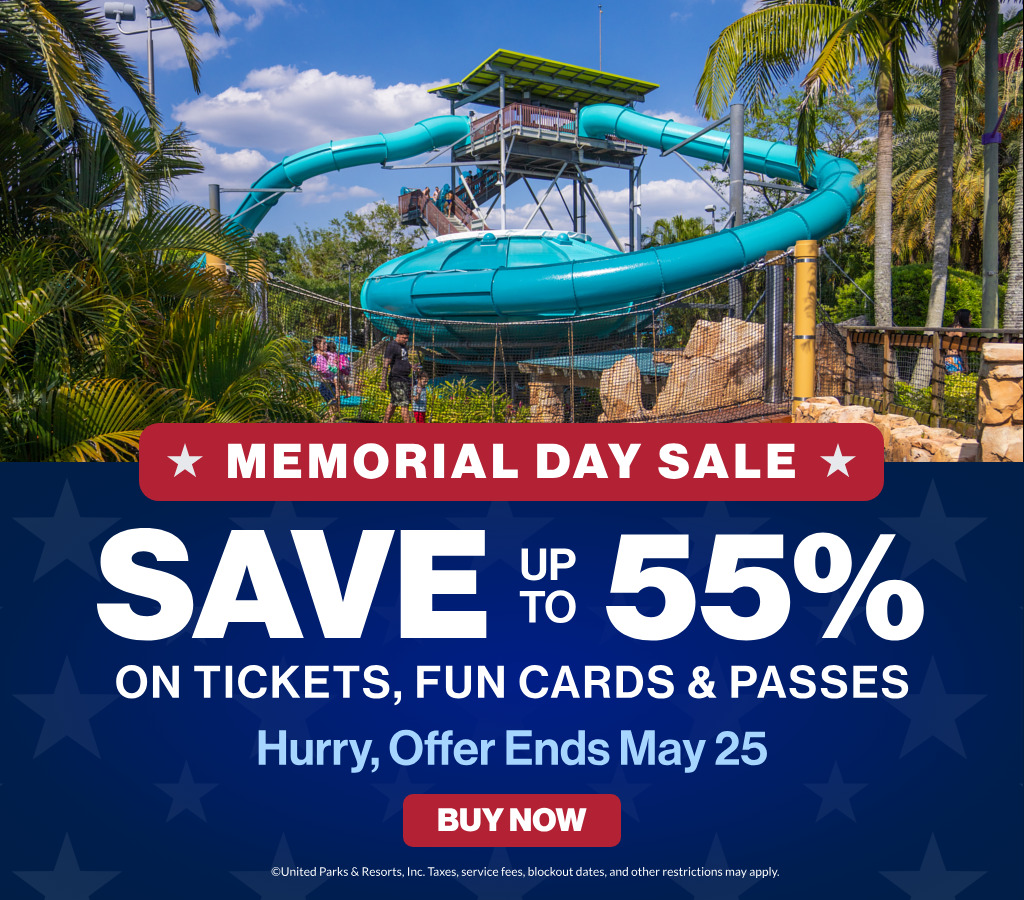 Memorial Day Sale Save up to 55% on tickets, fun cards & passes