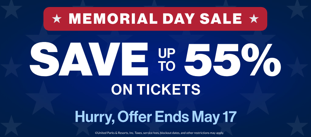 Memorial Day Sale Save up to 55% on tickets