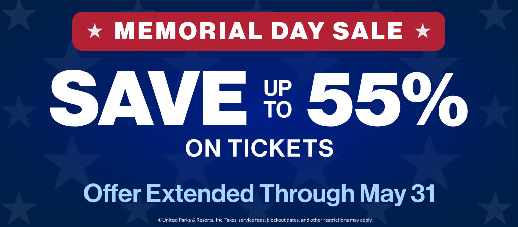 Memorial Day Sale Save up to 55% on tickets