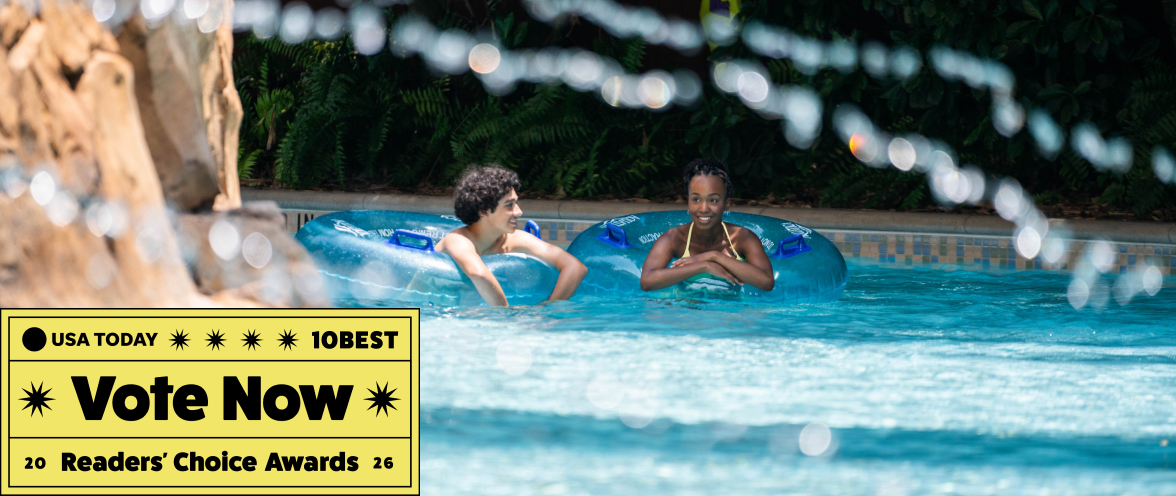 Two people on a lazy river