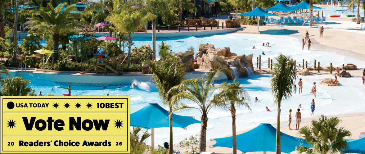 Aerial shot of a wave pool