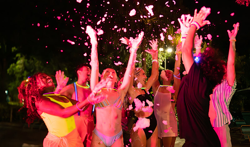 Foam Party during Aquatica Orlando AquaGlow event