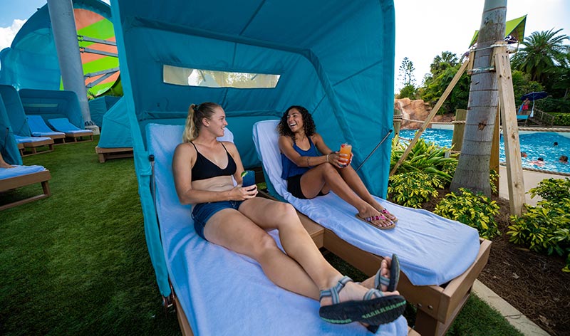 Reserve a day bed near the beach at Aquatica