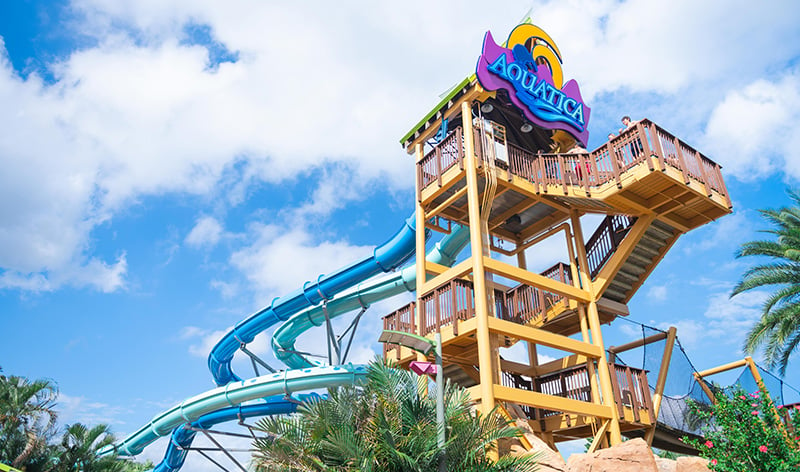 Reef Plunge water slide tower at Aquatica Orlando