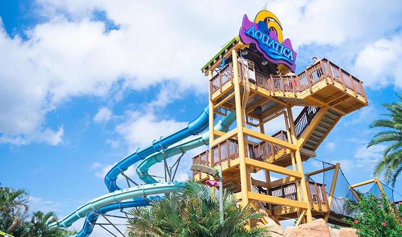 Reef Plunge water slide tower at Aquatica Orlando