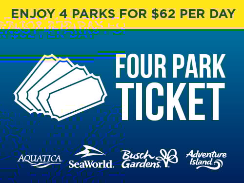 Enjoy 4 parks for $62 per day