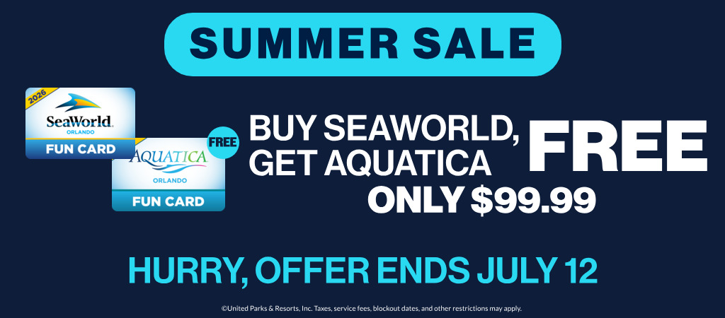 Summer Sale Buy SeaWorld Get Aquatica Free Only $99.99