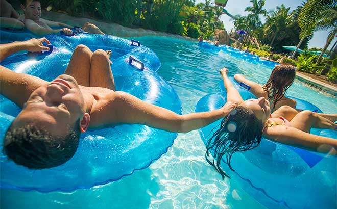 Float down Loggerhead Lane, a relaxing lazy river with underwater views of fish and dolphins.