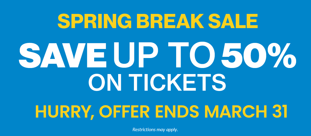 Save up to 50% on tickets