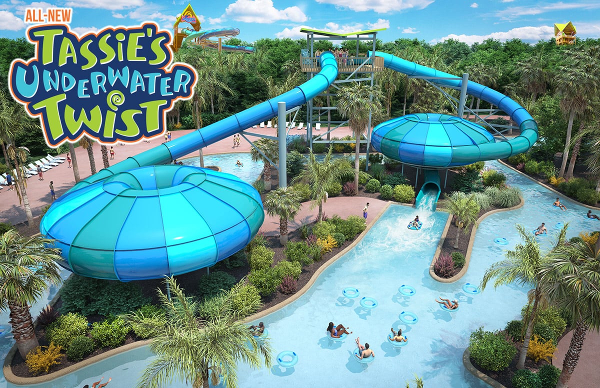 All New Tassie s Underwater Twist Water Slide Aquatica Orlando