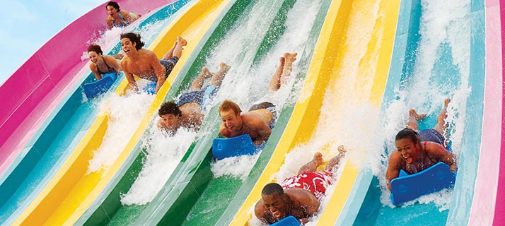 Race your friends on the thrilling Taumata Racer at Aquatica