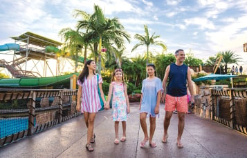 Family walking at Aquatica Orlando