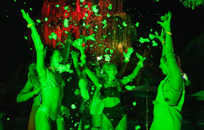 Form party during Aquatica Orlando AquaGlow event