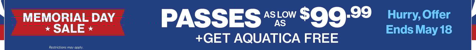Passes as low as $99.99 + Get Aquatica Free