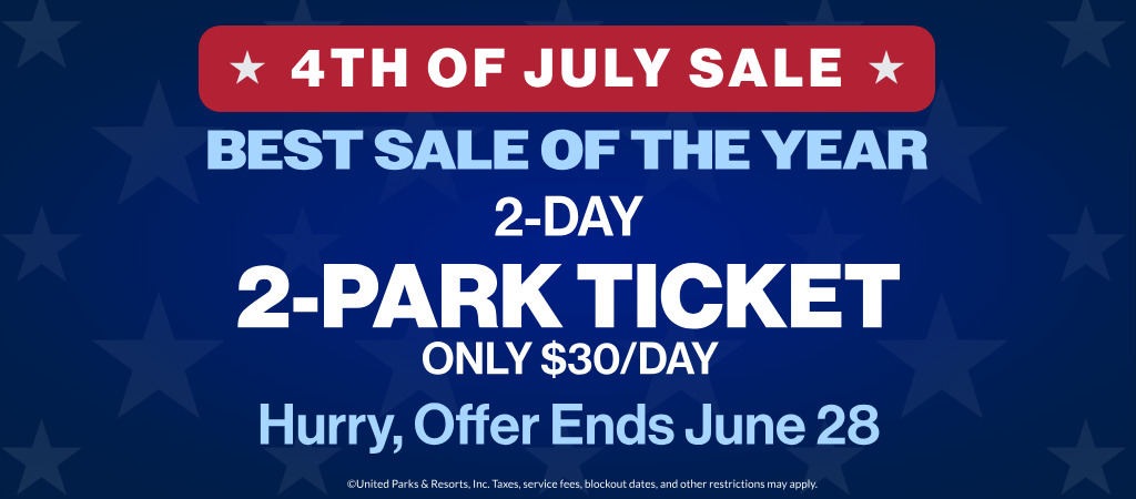 2-Day 2-Park Ticket Only $30/Day