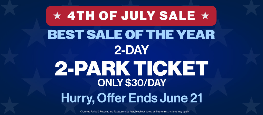 2-Day 2-Park Ticket Only $30/Day