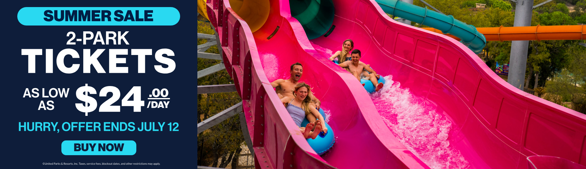 2-Park Tickets as low as $24/day