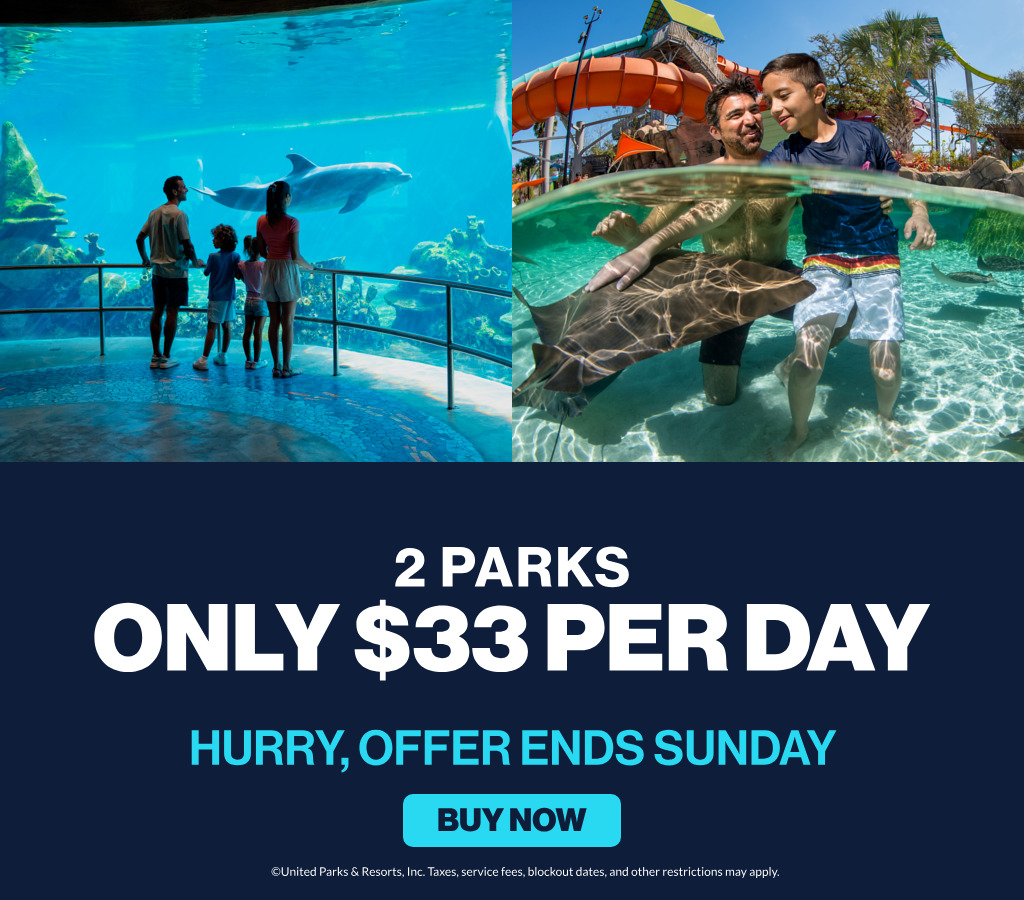 2-Parks Only $33 Per Day