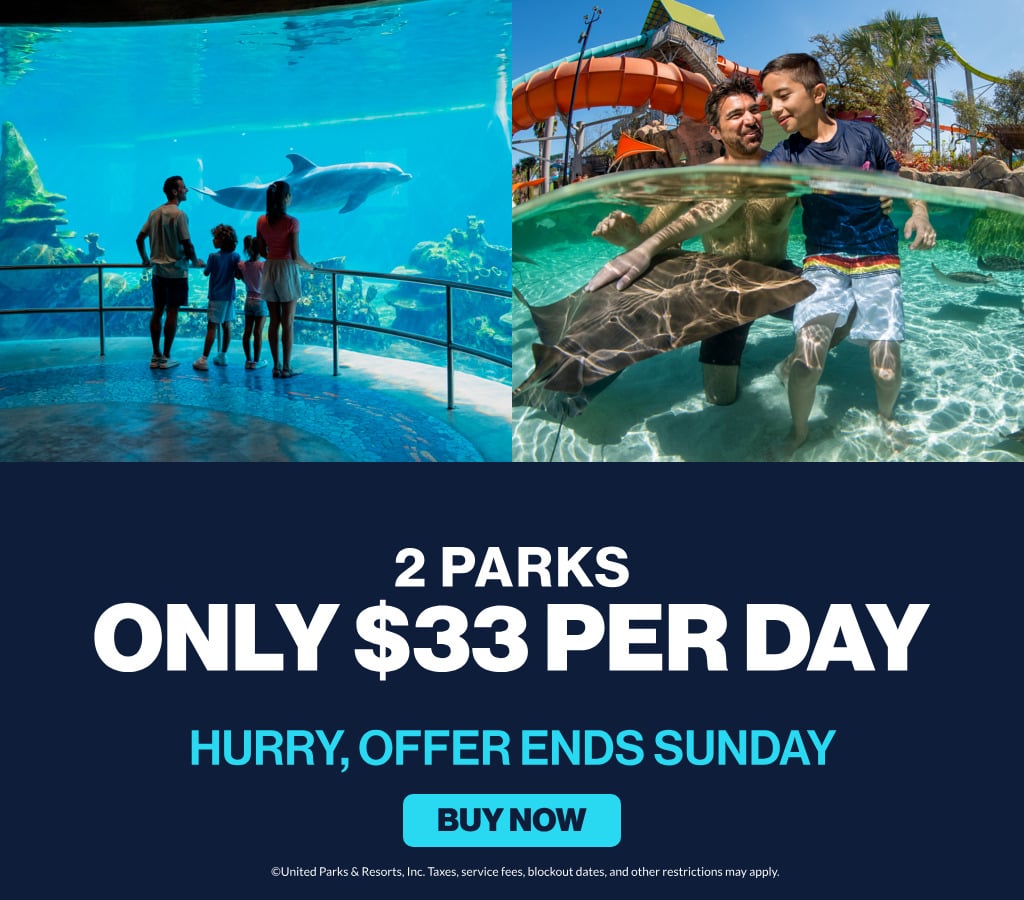2-Parks Only $33 Per Day