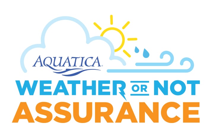 Aquatica Weather-or-Not Assurance Inclement Weather Policy Logo.