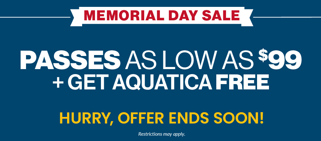 Memorial Day Sale: Passes as low as $99 + get Aquatica Free